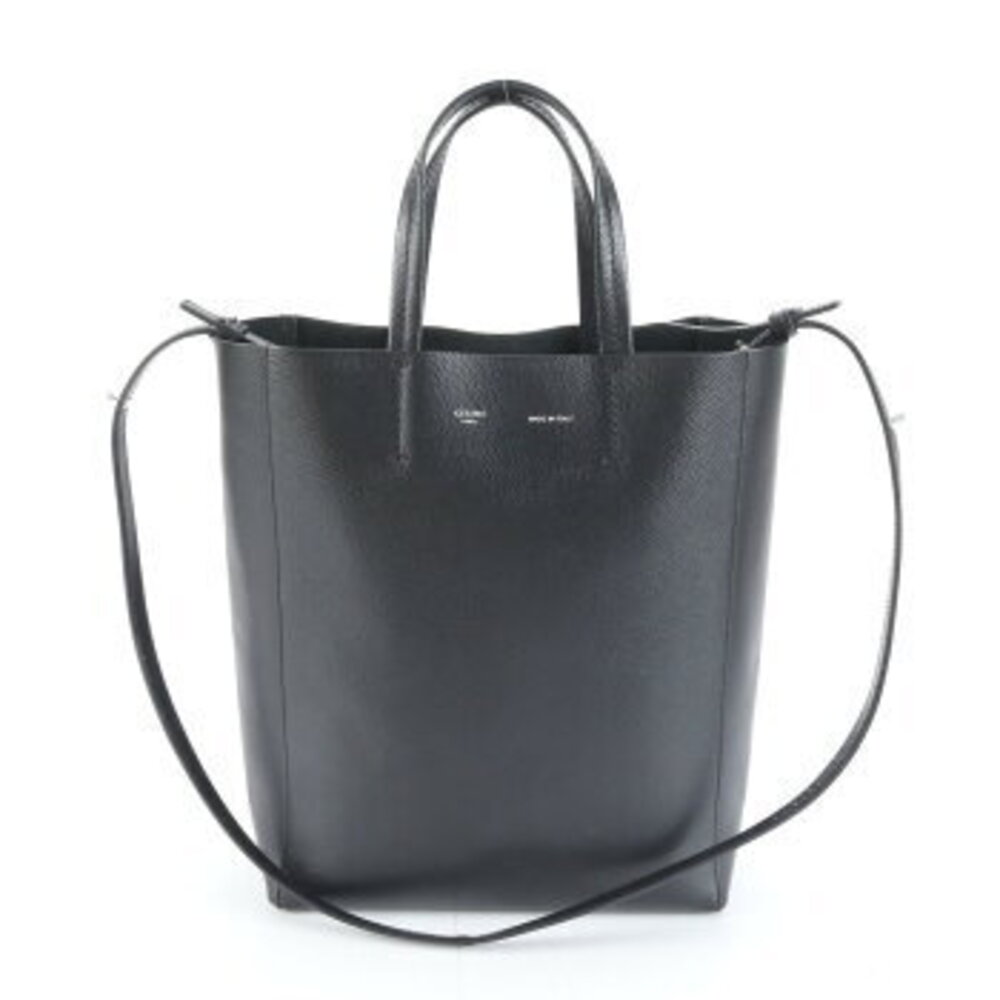 Celine Vertical Cabas leather shoulder bag crossbody handbag black - Picture 1 of 10